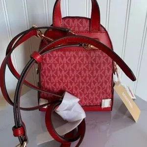Michael Kors Rhea XS Convertible Sequins Crimson Backpack NWT Retail $358 Michael Kors Rhea XS Convertible Sequins Crimson Backpack  main image 3
